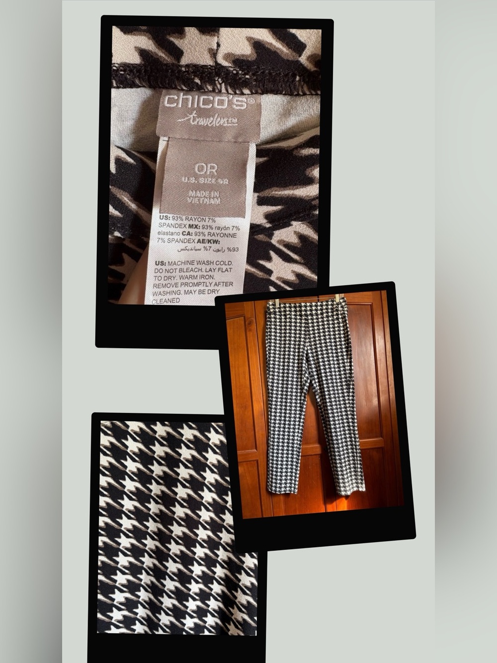 Chico's Black and Cream Patterned Pants #1548